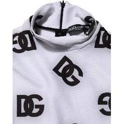 Black White Logo Monogram Long Sleeves Jumpsuit Dress