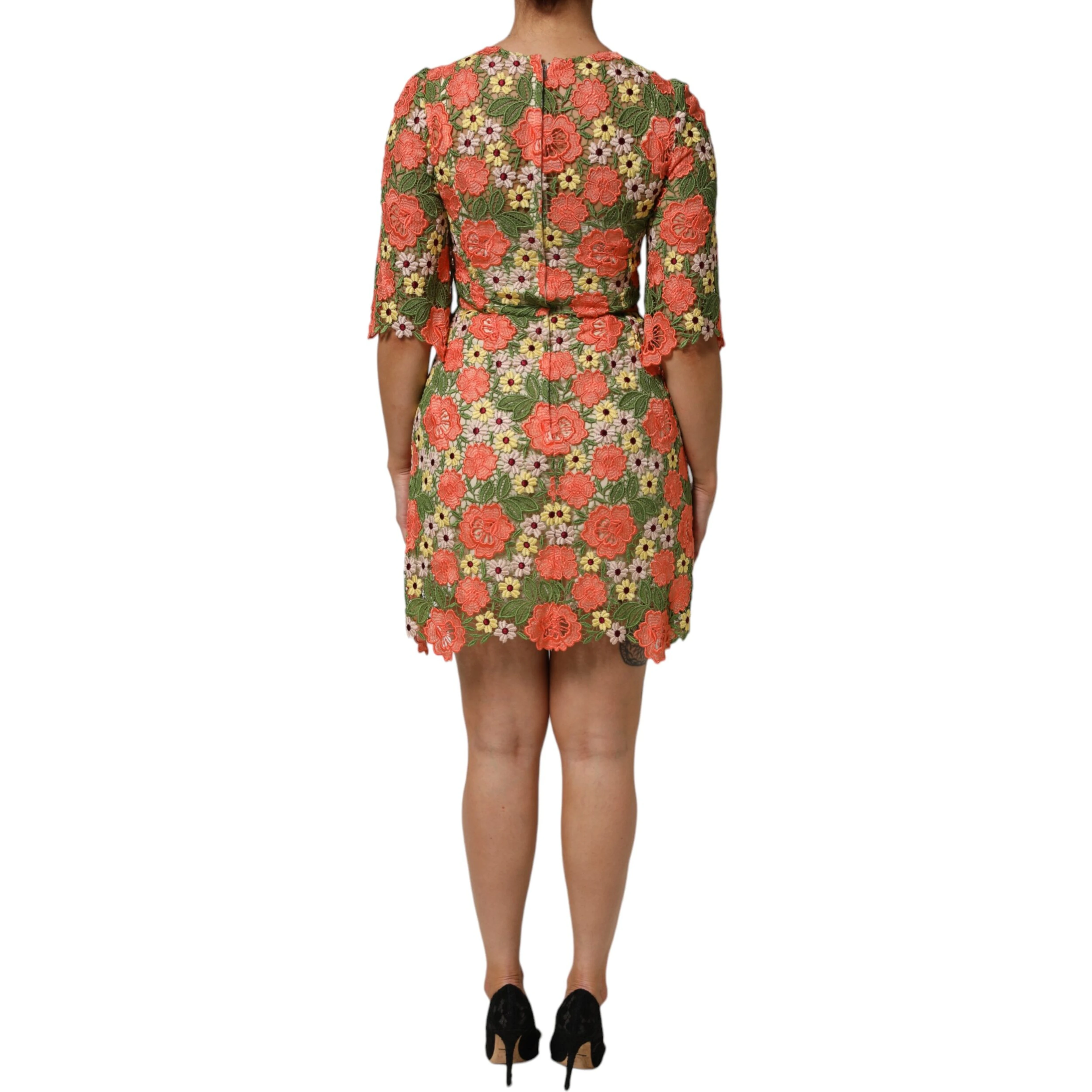 Multicolor Floral Embroidery Aline Mini Dress