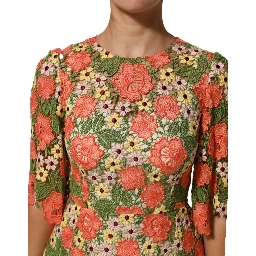Multicolor Floral Embroidery Aline Mini Dress