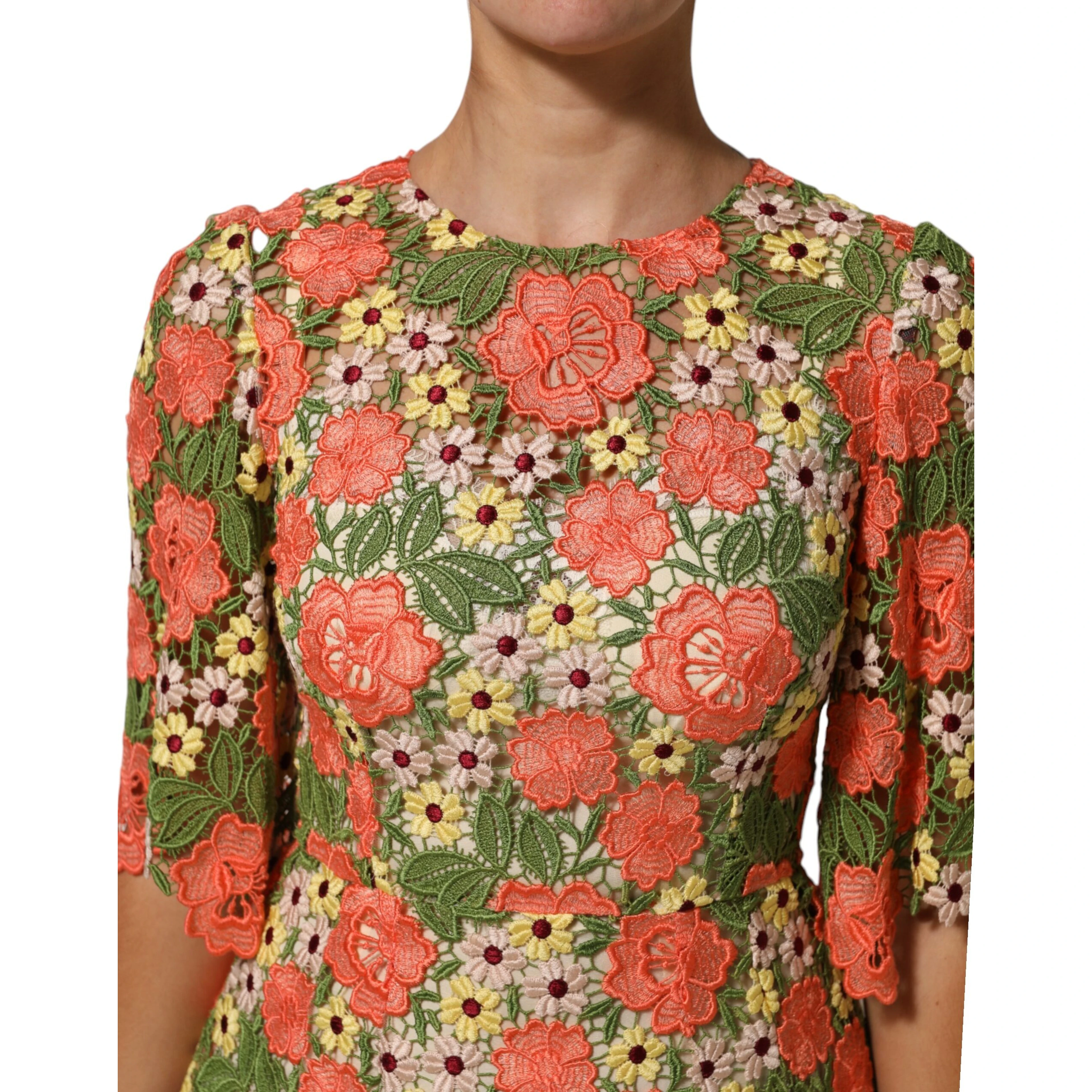 Multicolor Floral Embroidery Aline Mini Dress