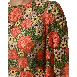 Multicolor Floral Embroidery Aline Mini Dress