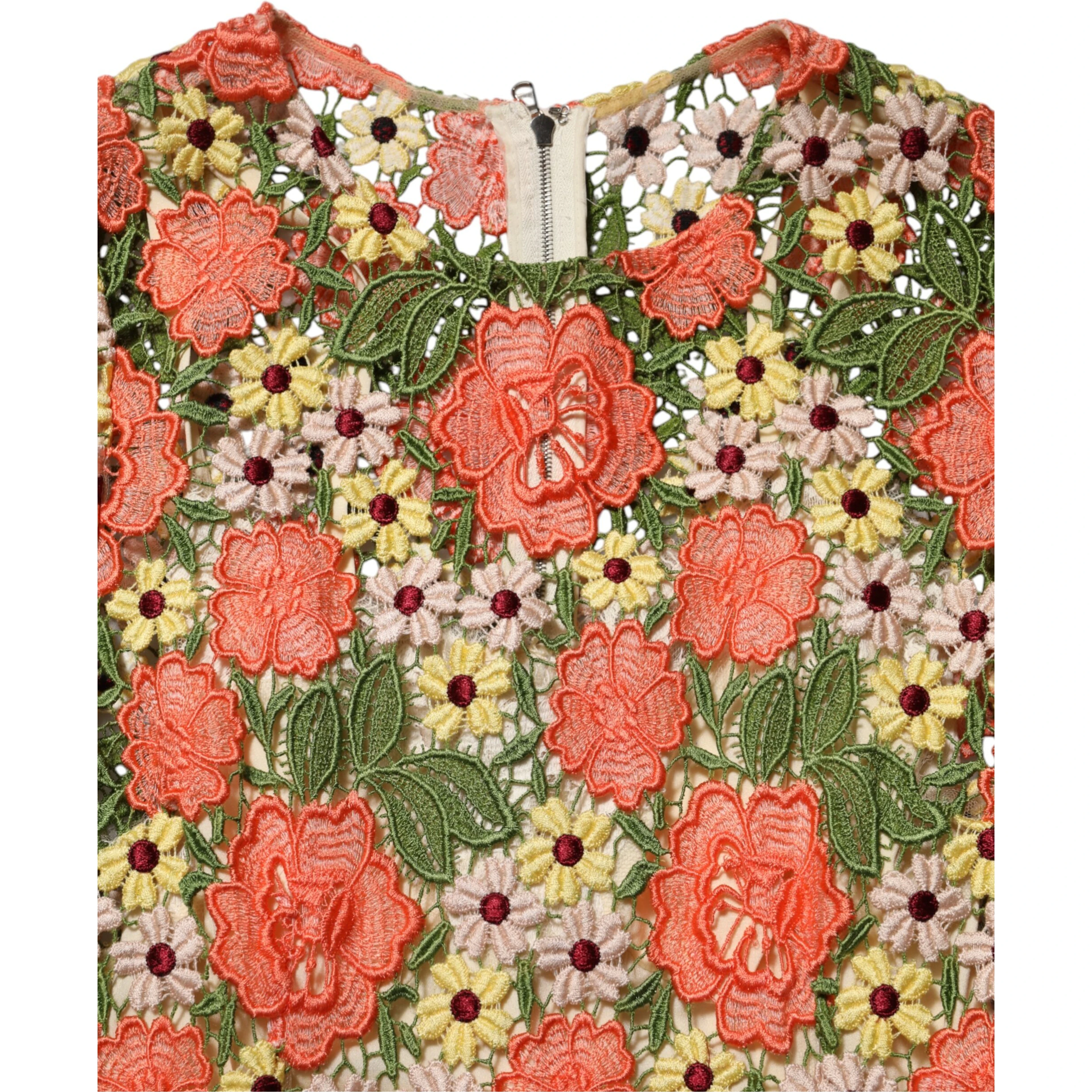 Multicolor Floral Embroidery Aline Mini Dress