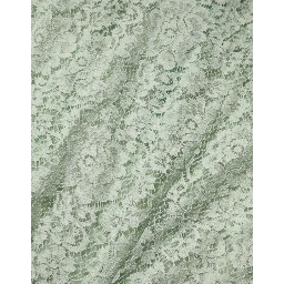 Mint Green Floral Lace Trim Midi Dress