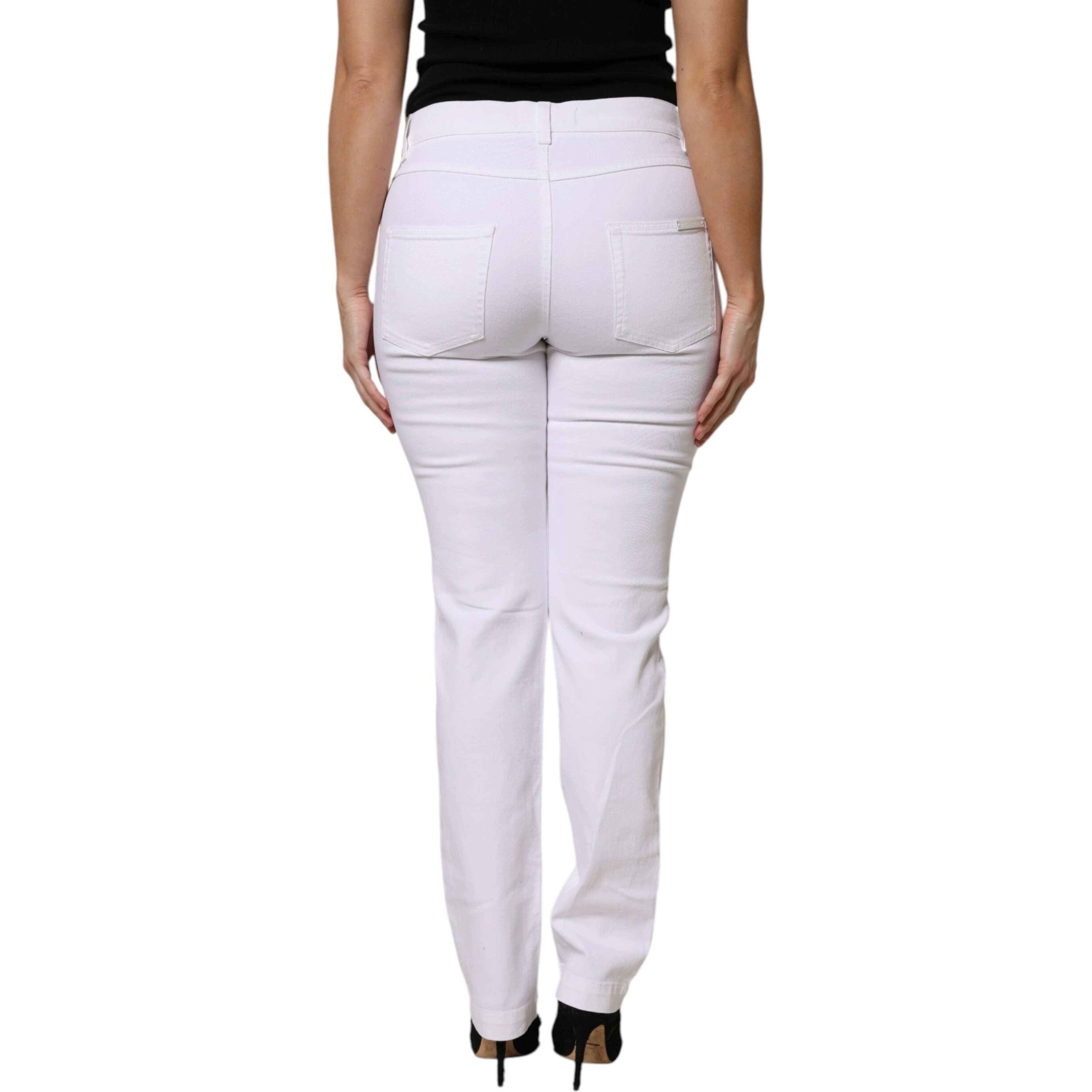 White GIRLY Floral Embroidery Denim Jeans