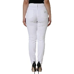 White AUDREY Cotton Logo Skinny Denim Jeans