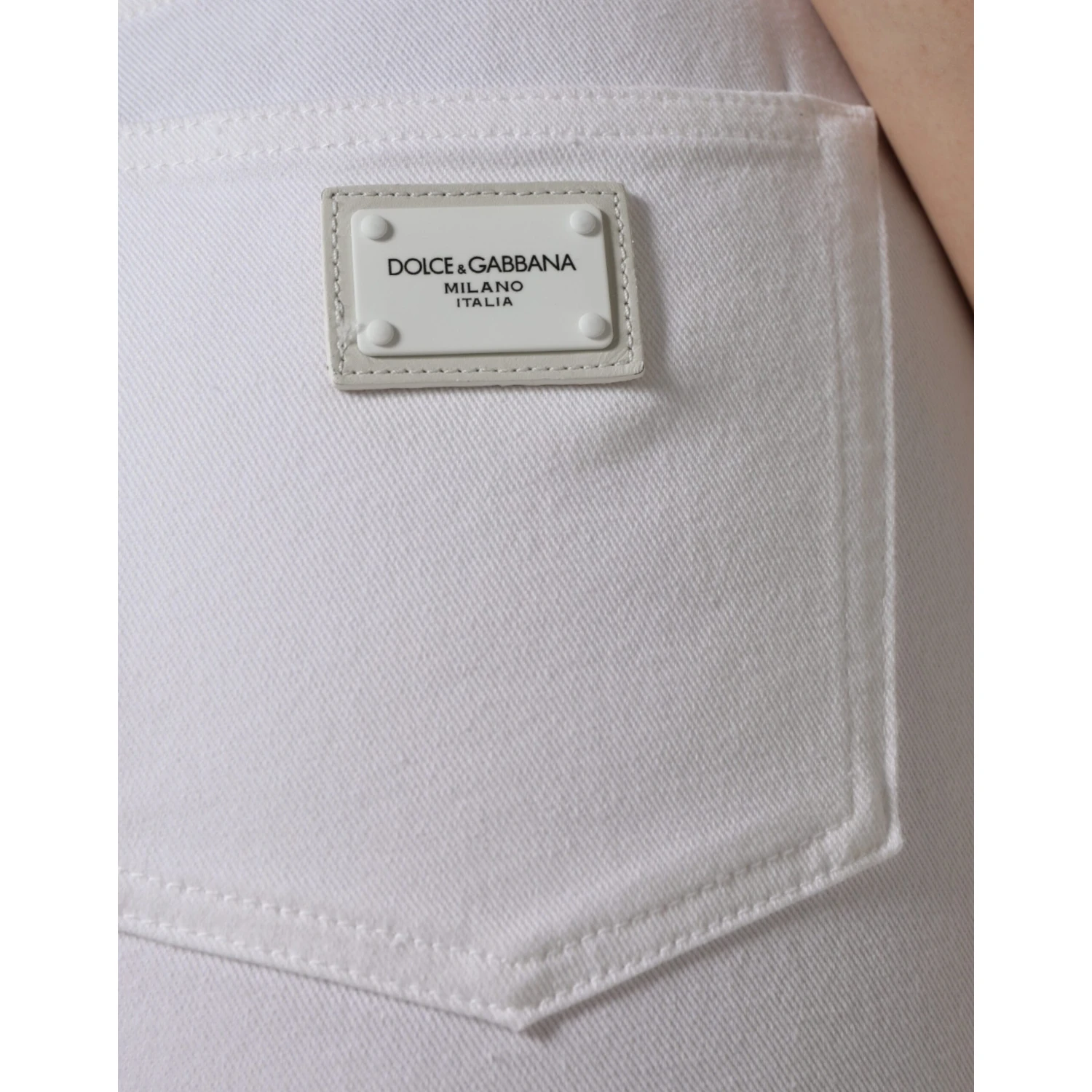 White AUDREY Cotton Logo Skinny Denim Jeans