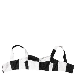 Black White Cropped Bustier Corset Bra Top