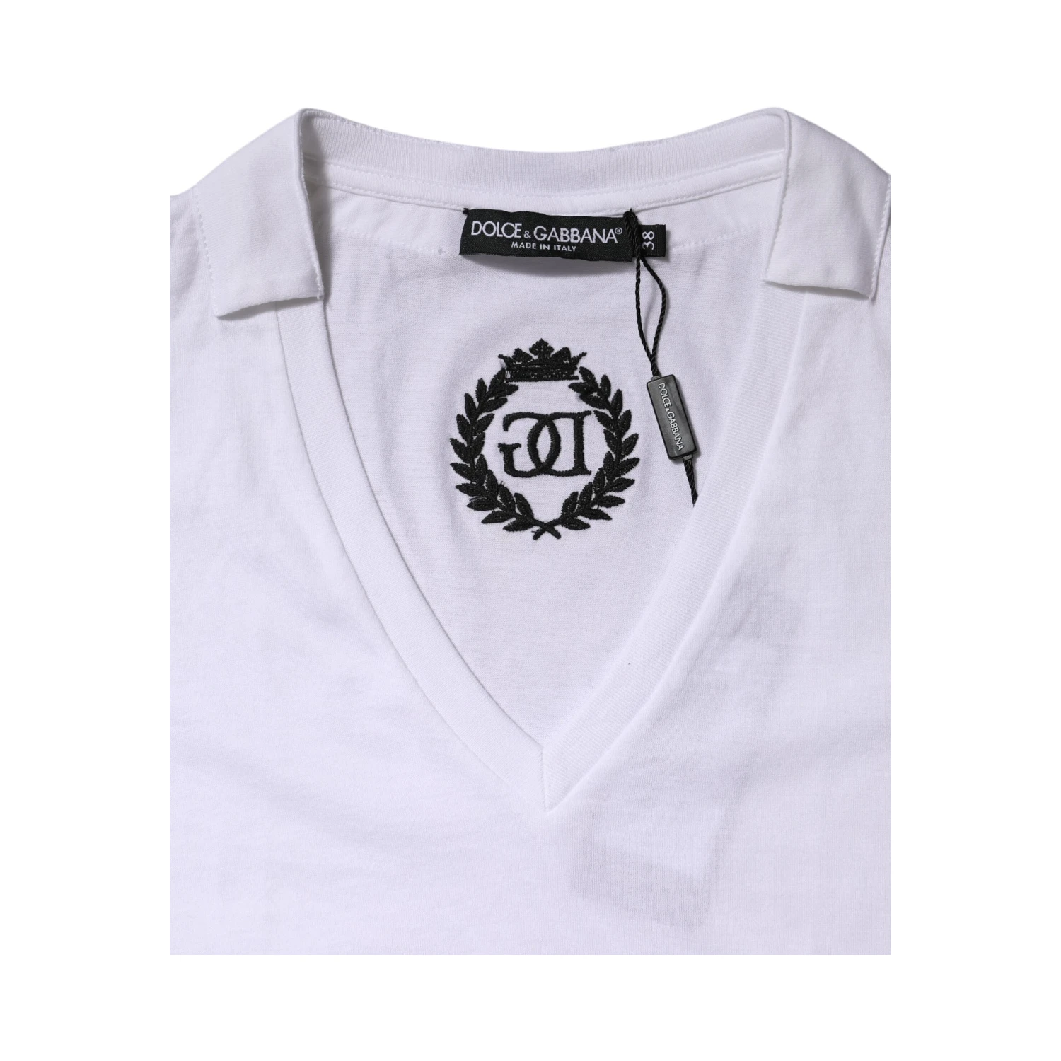 White Cotton Short Sleeve V-Neck Top T-shirt