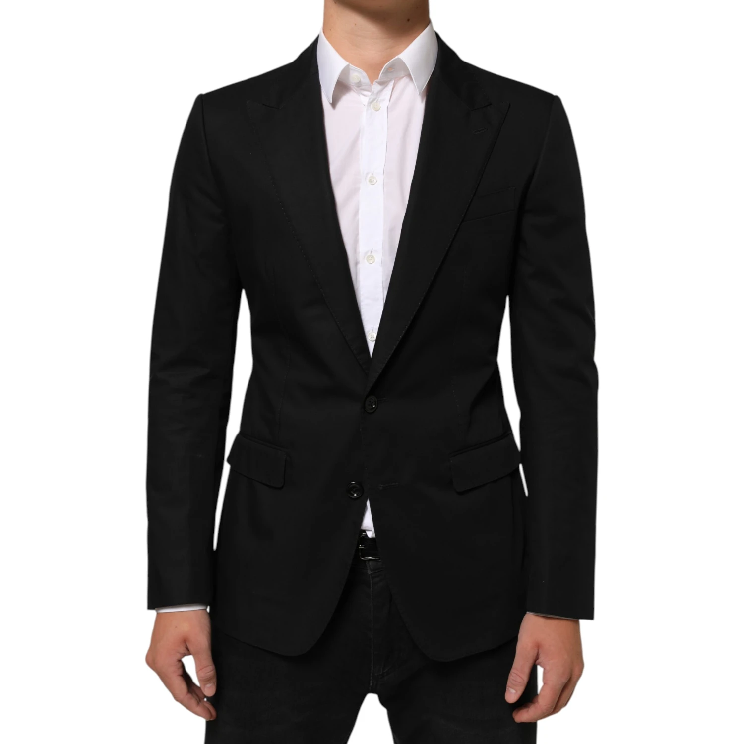 Black Wool 2 Buttons Suit Men Jacket Blazer
