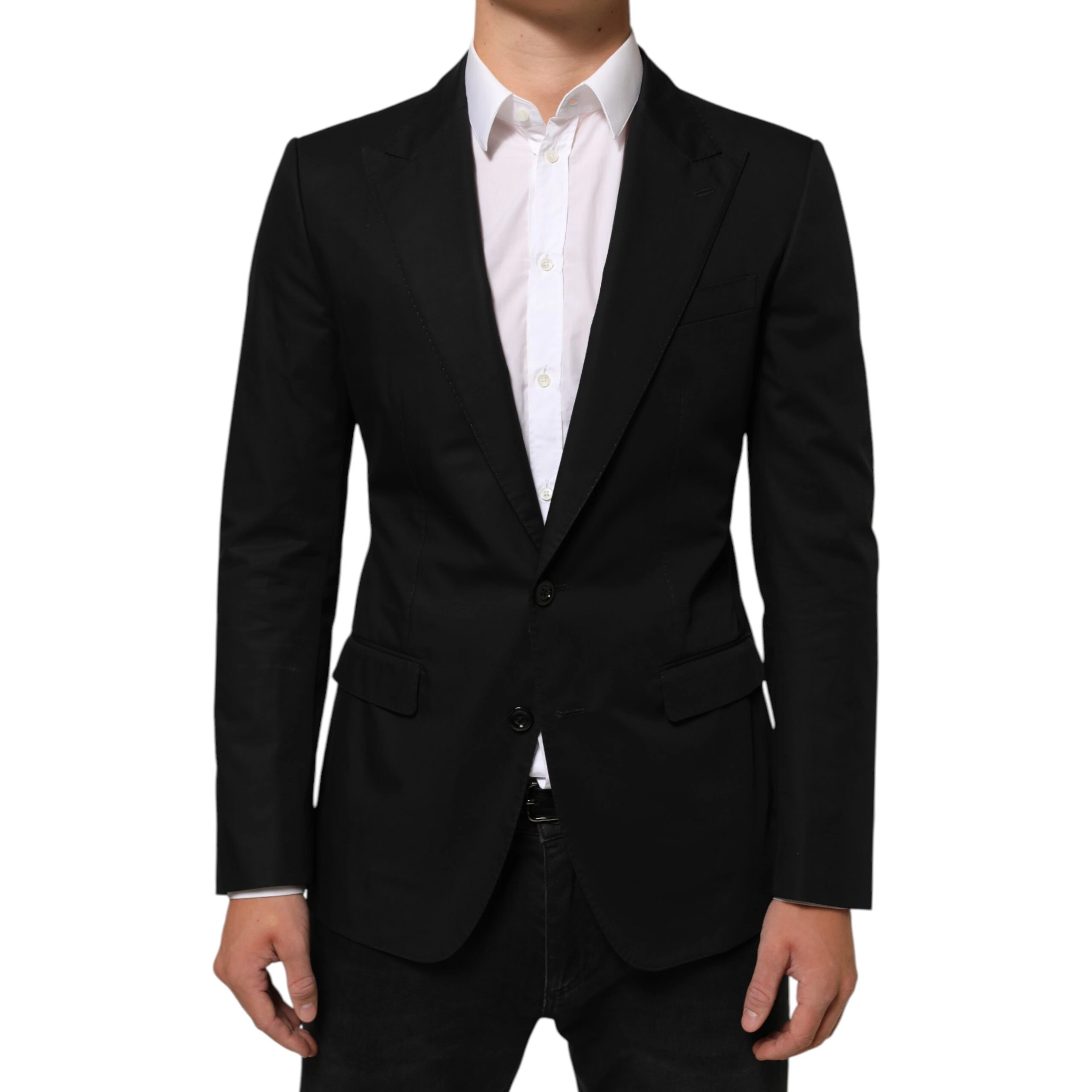Black Wool 2 Buttons Suit Men Jacket Blazer