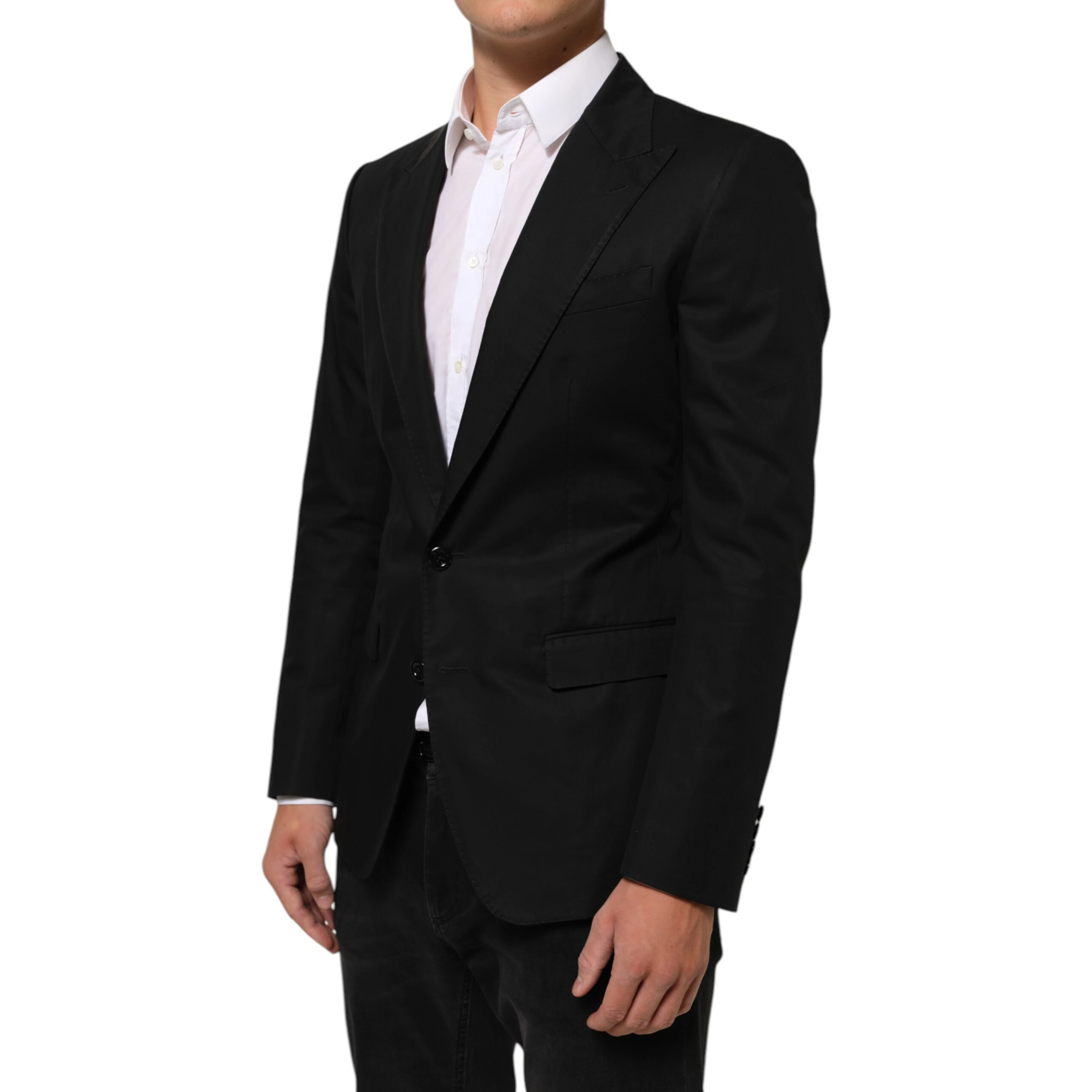 Black Wool 2 Buttons Suit Men Jacket Blazer