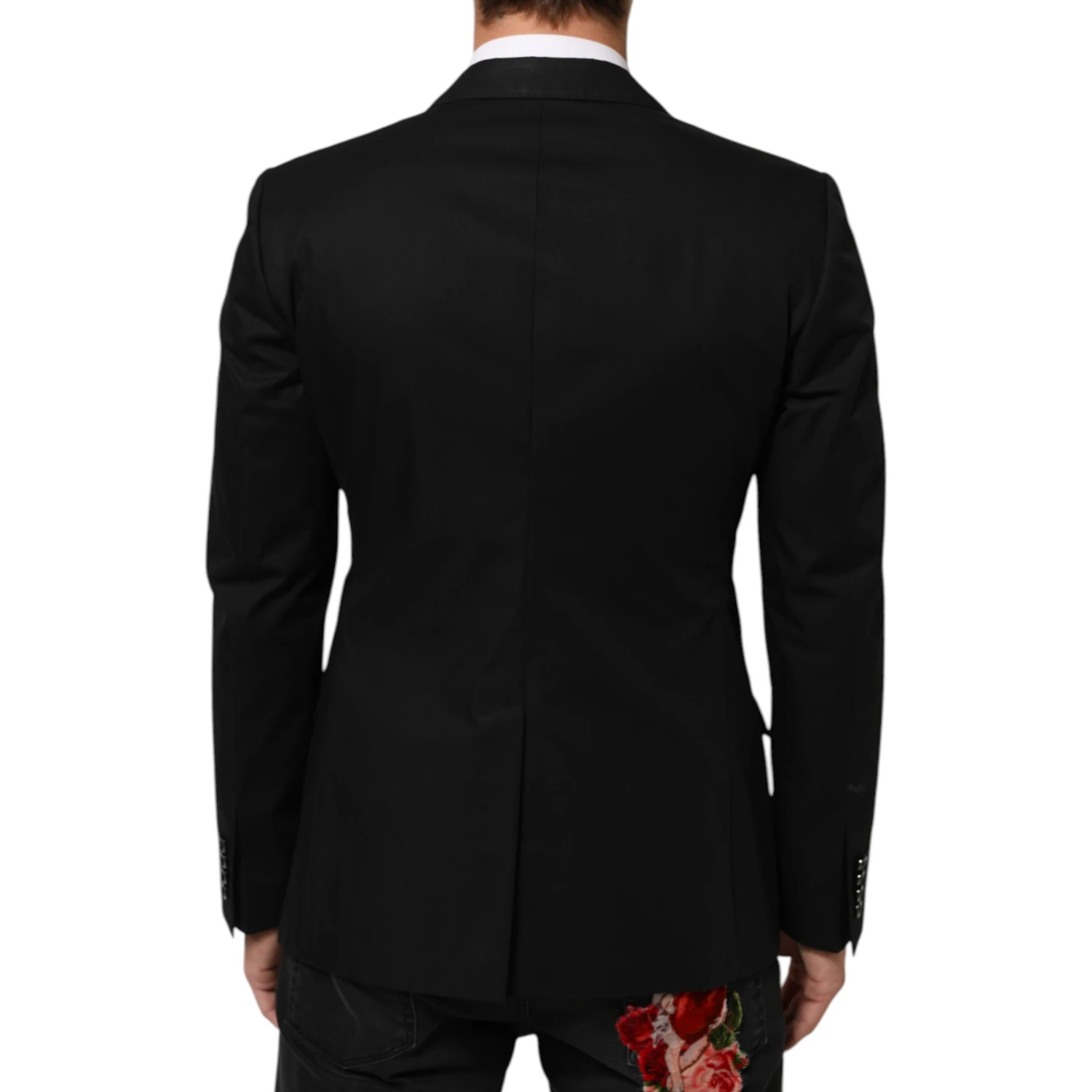 Black Wool 2 Buttons Suit Men Jacket Blazer