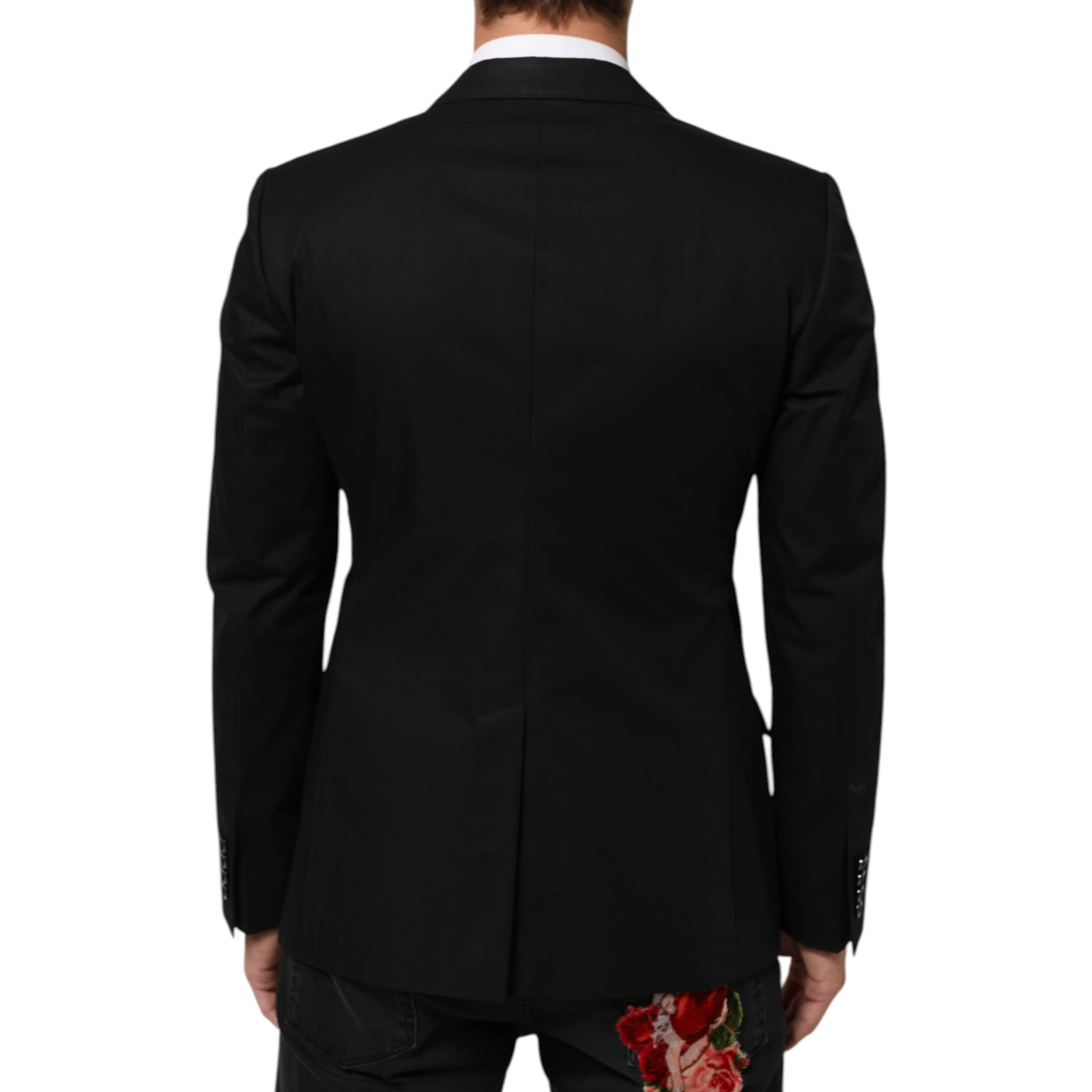 Black Wool 2 Buttons Suit Men Jacket Blazer