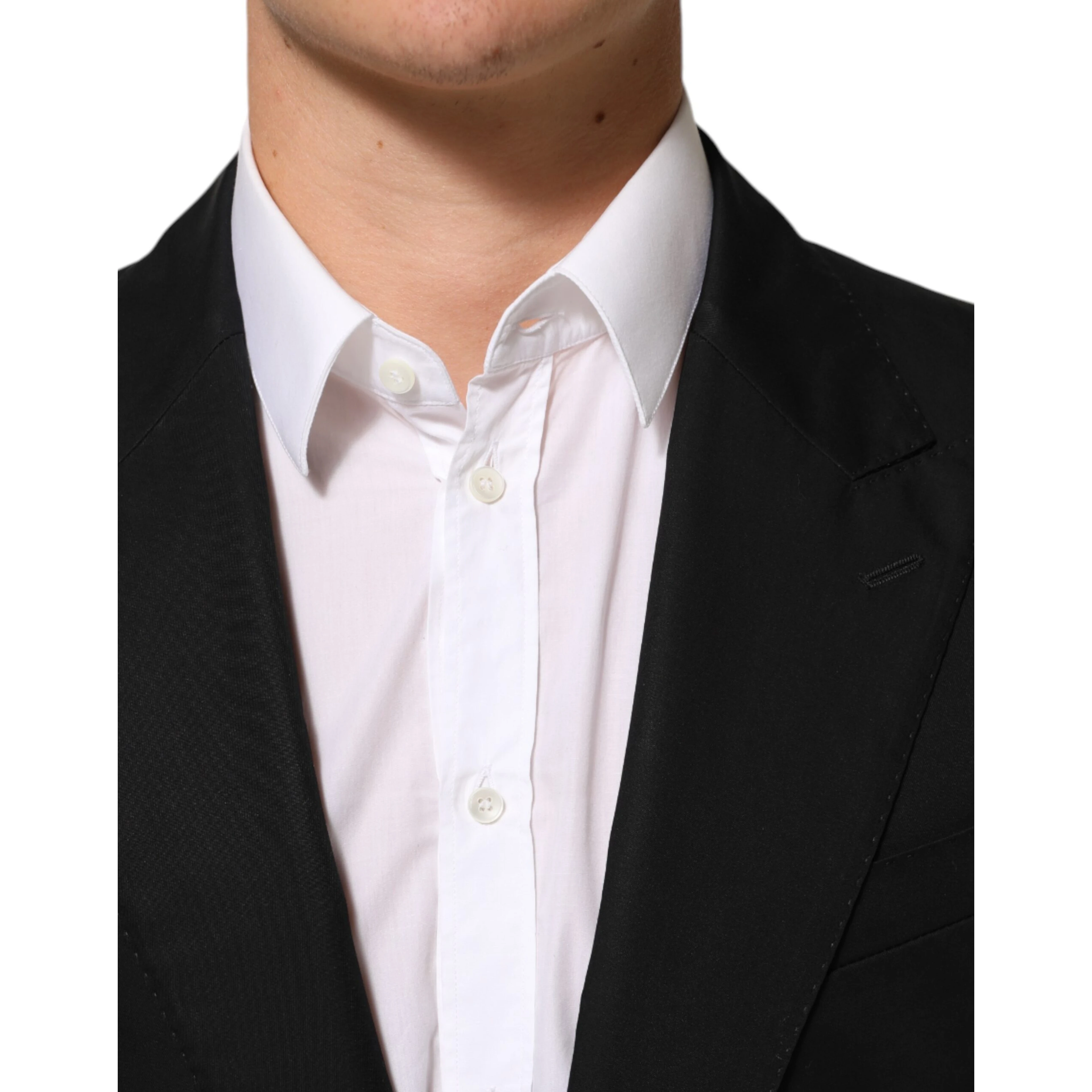 Black Wool 2 Buttons Suit Men Jacket Blazer