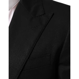 Black Wool 2 Buttons Suit Men Jacket Blazer