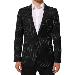 Black Stripes MARTINI 1 Button Suit Blazer