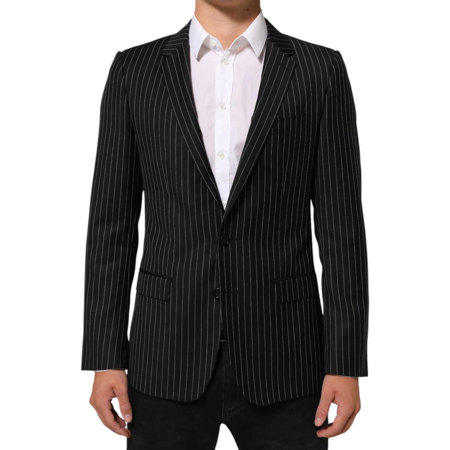 Black Stripes MARTINI 1 Button Suit Blazer