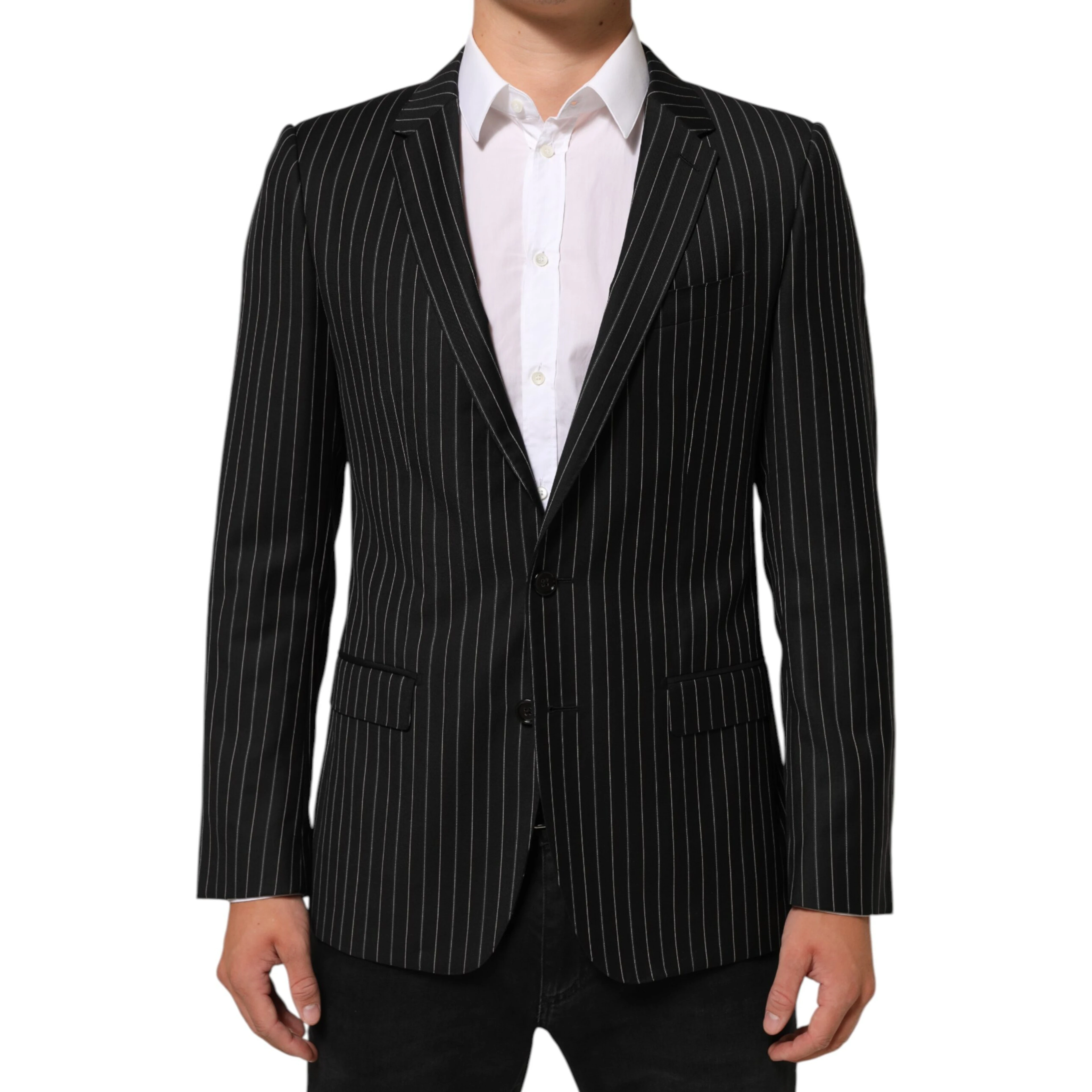 Black Stripes MARTINI 1 Button Suit Blazer