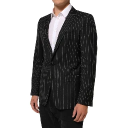 Black Stripes MARTINI 1 Button Suit Blazer