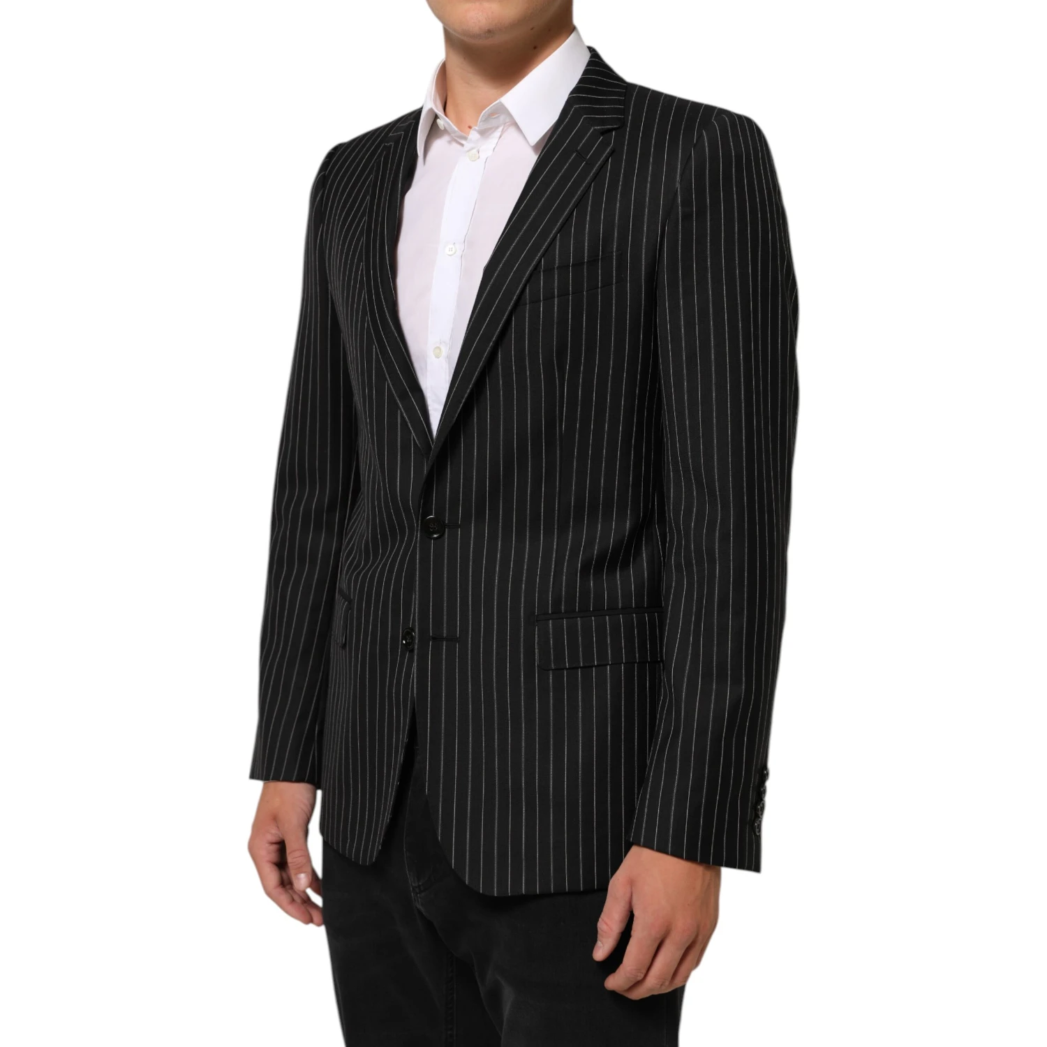 Black Stripes MARTINI 1 Button Suit Blazer