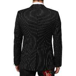 Black Stripes MARTINI 1 Button Suit Blazer
