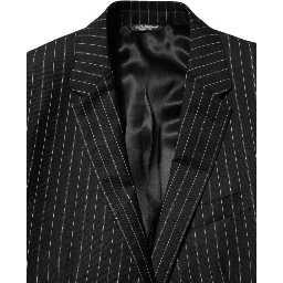 Black Stripes MARTINI 1 Button Suit Blazer