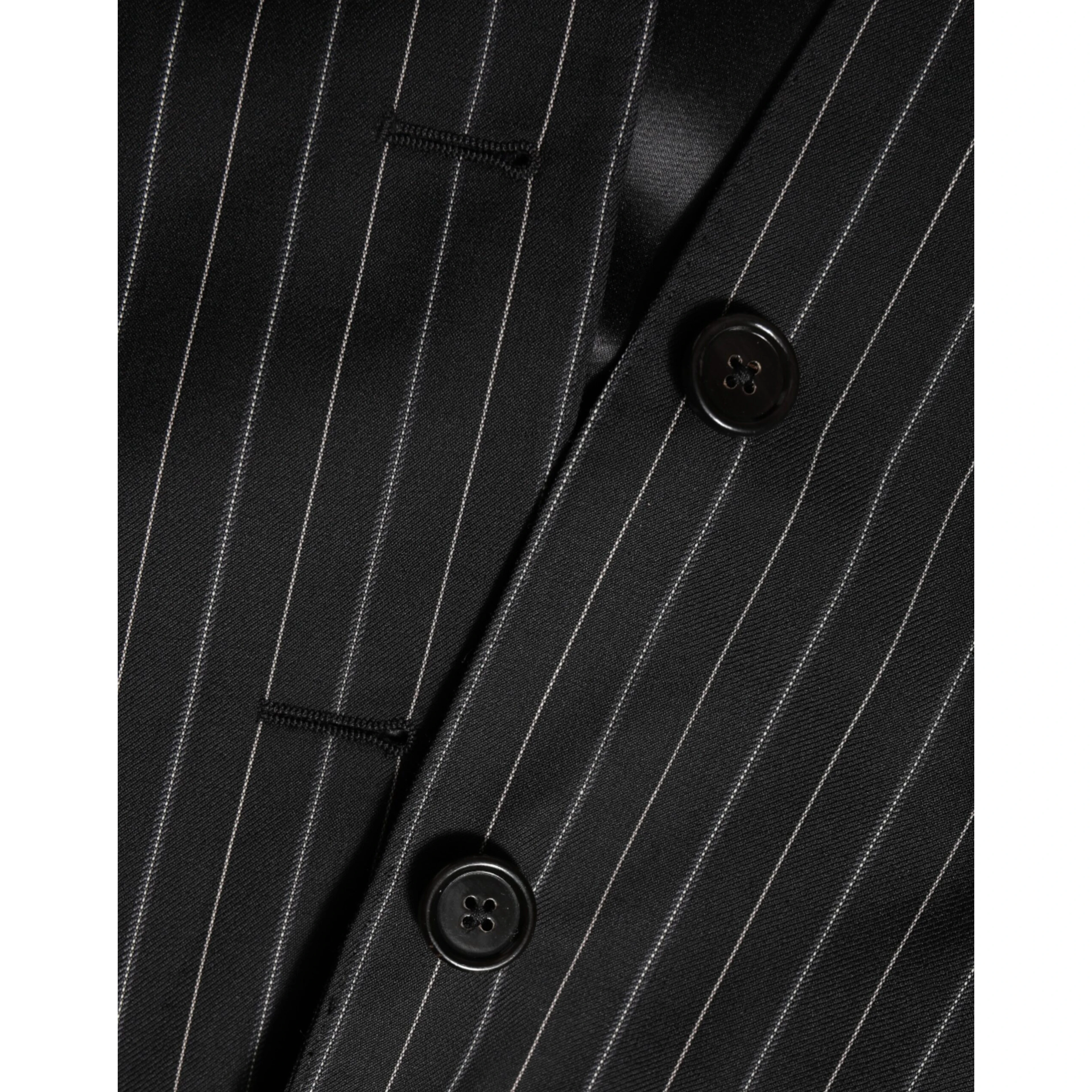 Black Stripes MARTINI 1 Button Suit Blazer