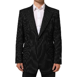 Black Stripes 2 Buttons Suit Jacket Blazer