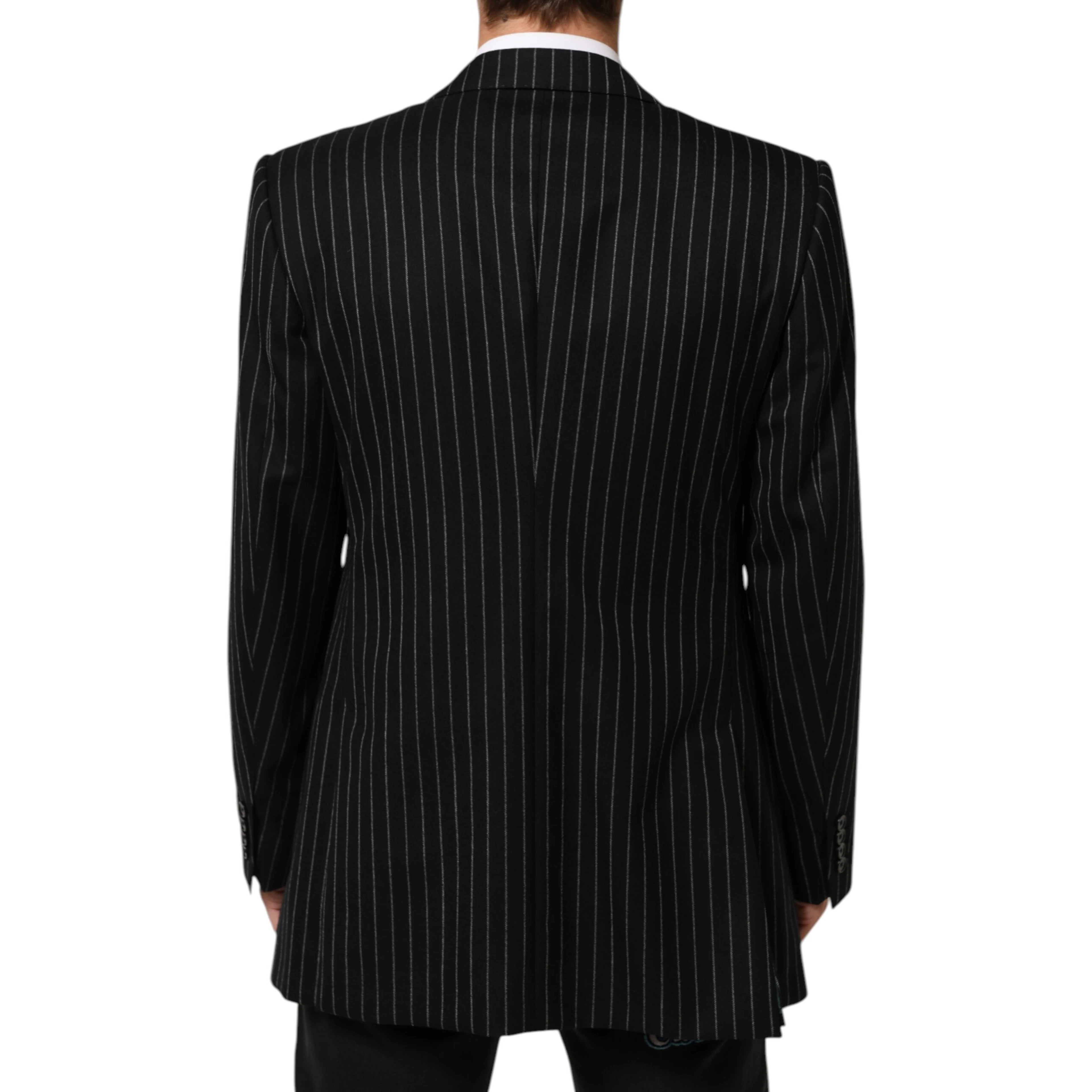 Black Stripes 2 Buttons Suit Jacket Blazer
