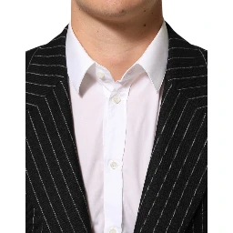 Black Stripes 2 Buttons Suit Jacket Blazer