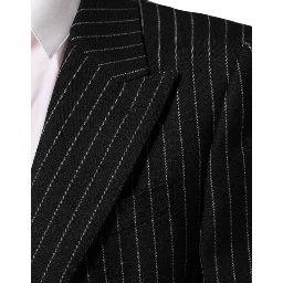 Black Stripes 2 Buttons Suit Jacket Blazer