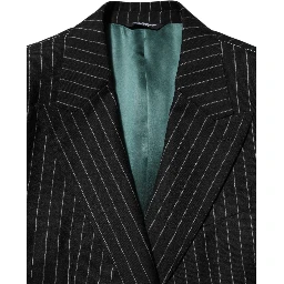 Black Stripes 2 Buttons Suit Jacket Blazer