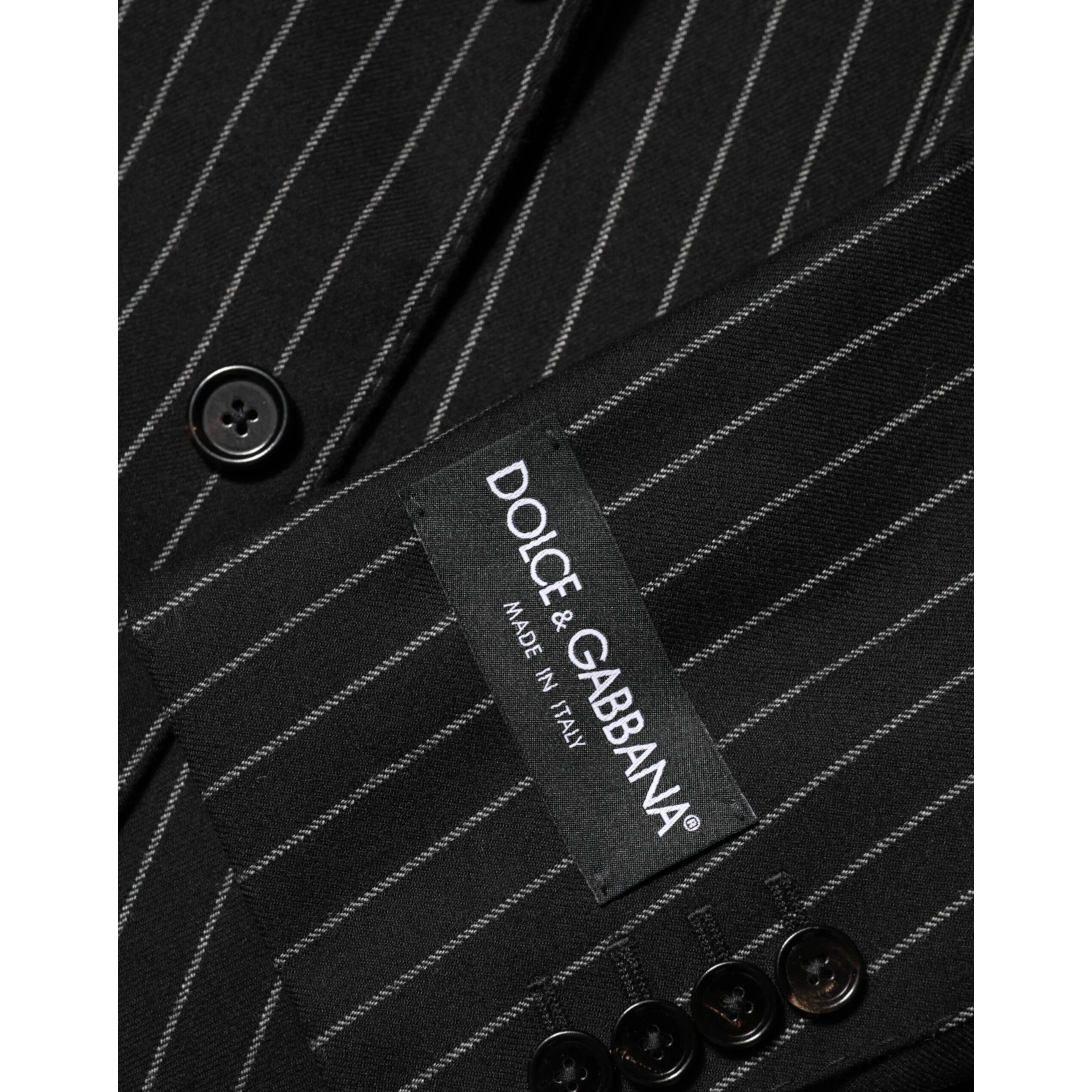 Black Stripes 2 Buttons Suit Jacket Blazer