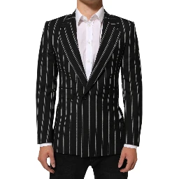 Black Stripes SICILIA 1 Button Suit Blazer