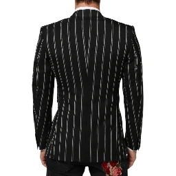 Black Stripes SICILIA 1 Button Suit Blazer