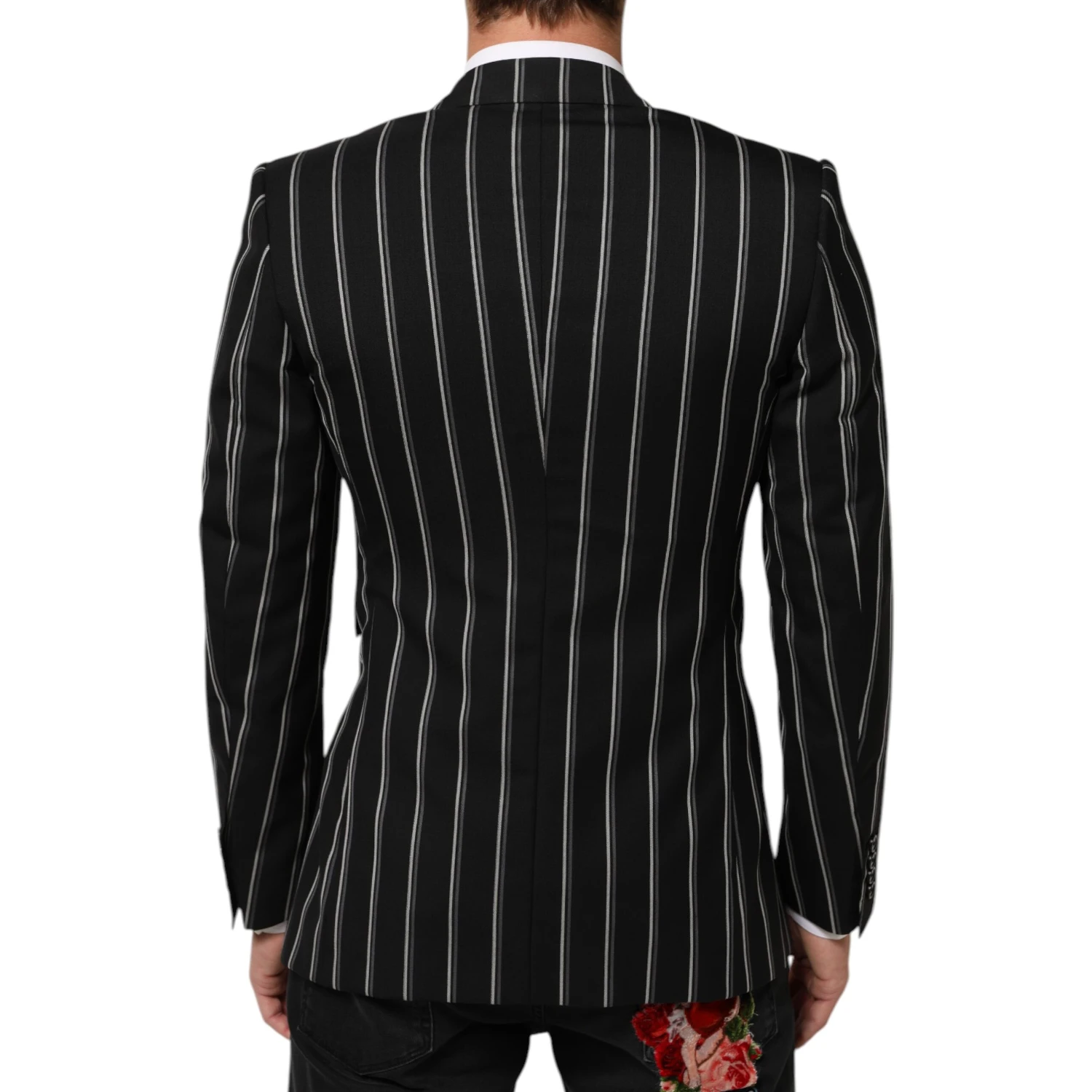 Black Stripes SICILIA 1 Button Suit Blazer
