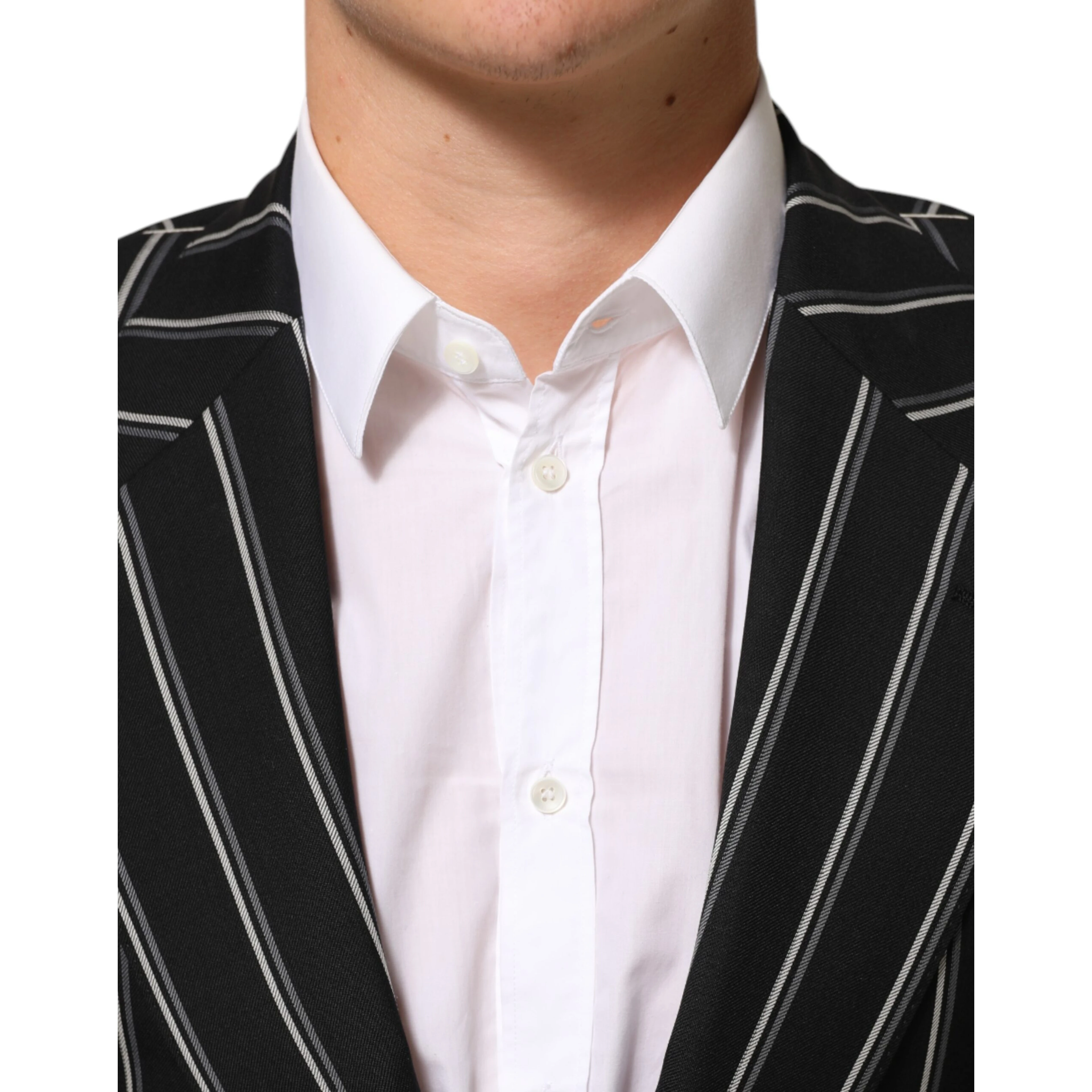 Black Stripes SICILIA 1 Button Suit Blazer
