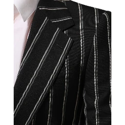 Black Stripes SICILIA 1 Button Suit Blazer
