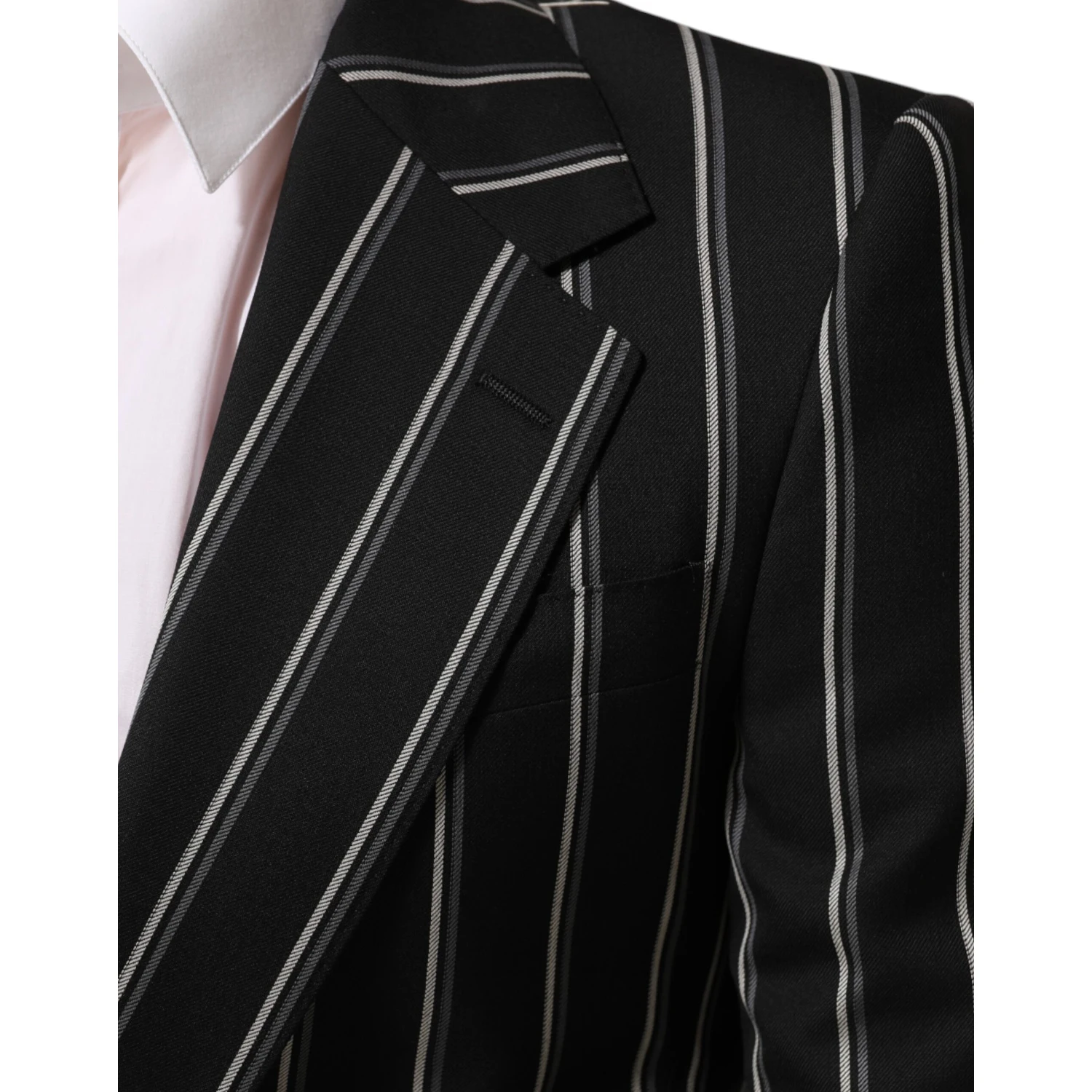 Black Stripes SICILIA 1 Button Suit Blazer