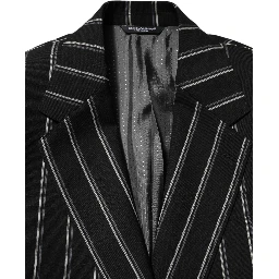 Black Stripes SICILIA 1 Button Suit Blazer
