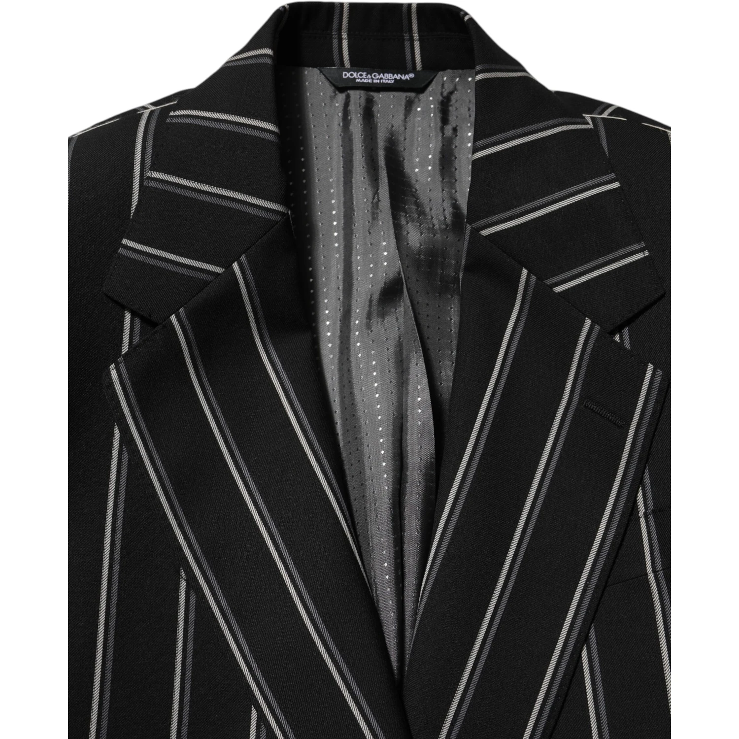 Black Stripes SICILIA 1 Button Suit Blazer