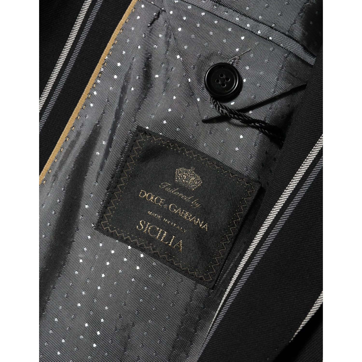Black Stripes SICILIA 1 Button Suit Blazer