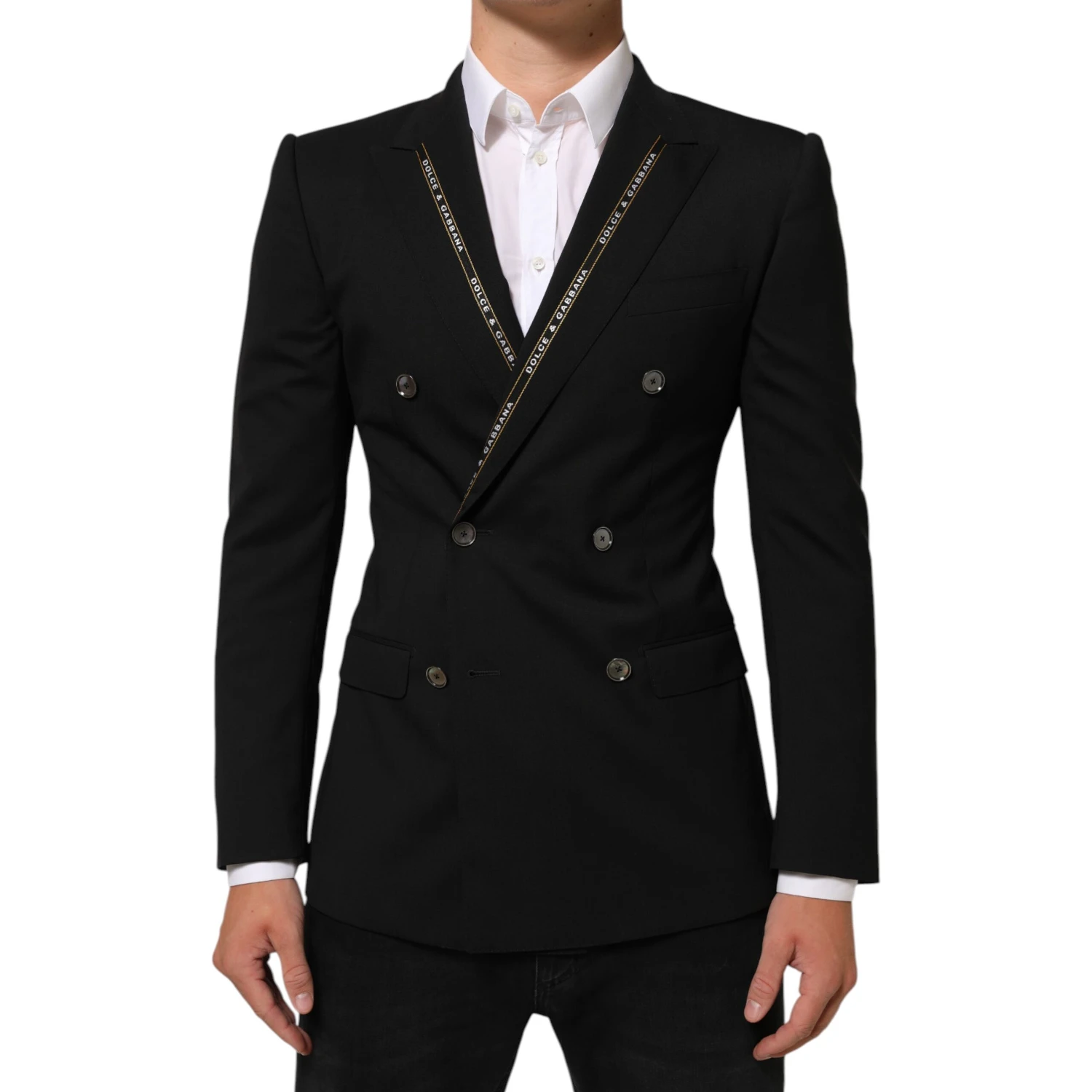 Black SICILIA Double Breasted Jacket Blazer