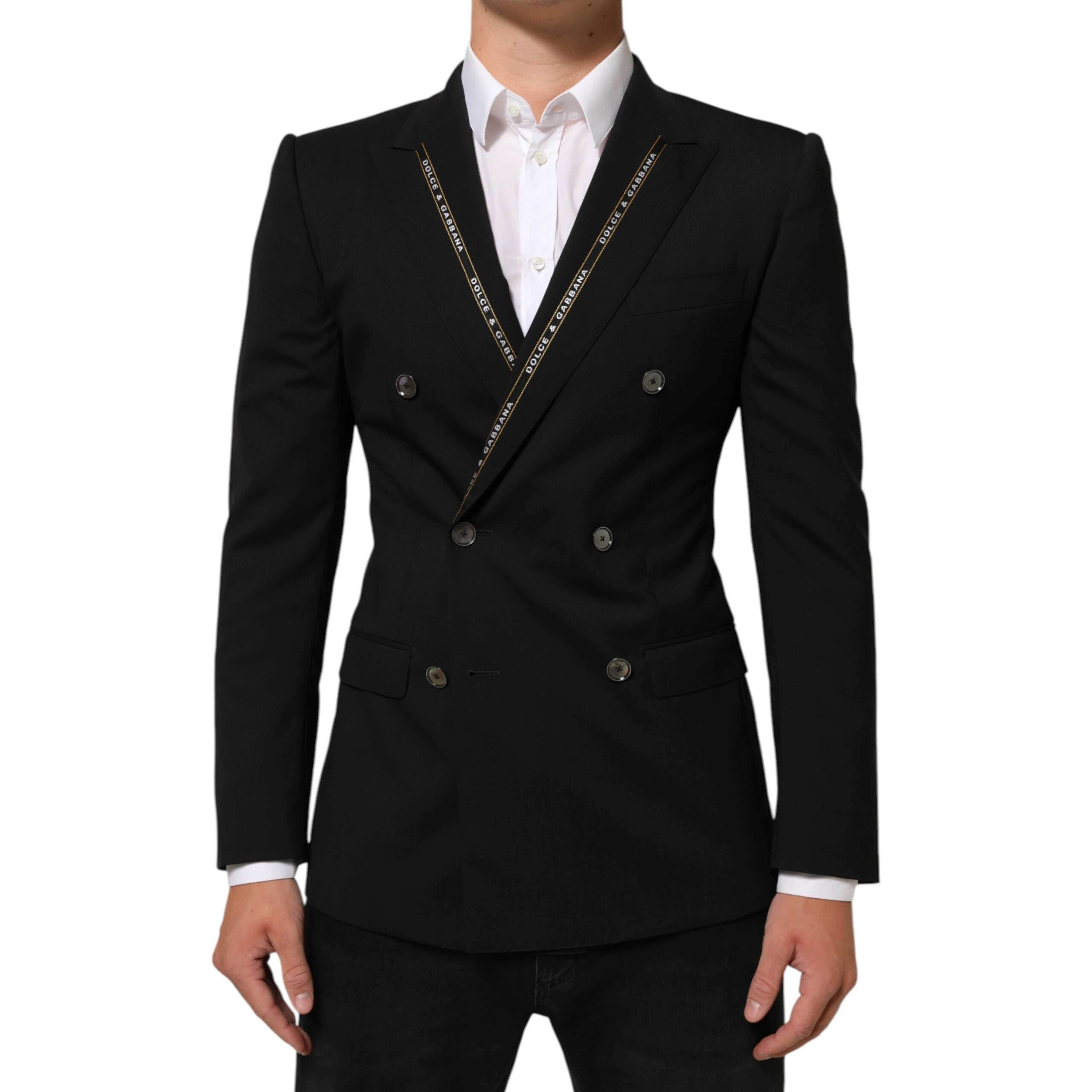 Black SICILIA Double Breasted Jacket Blazer
