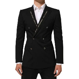 Black SICILIA Double Breasted Jacket Blazer