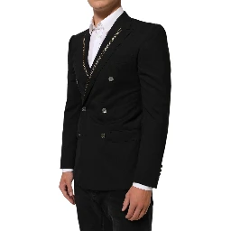 Black SICILIA Double Breasted Jacket Blazer