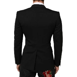 Black SICILIA Double Breasted Jacket Blazer