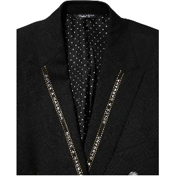 Black SICILIA Double Breasted Jacket Blazer