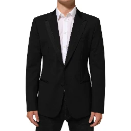 Black Wool 2 Buttons Suit Men Jacket Blazer