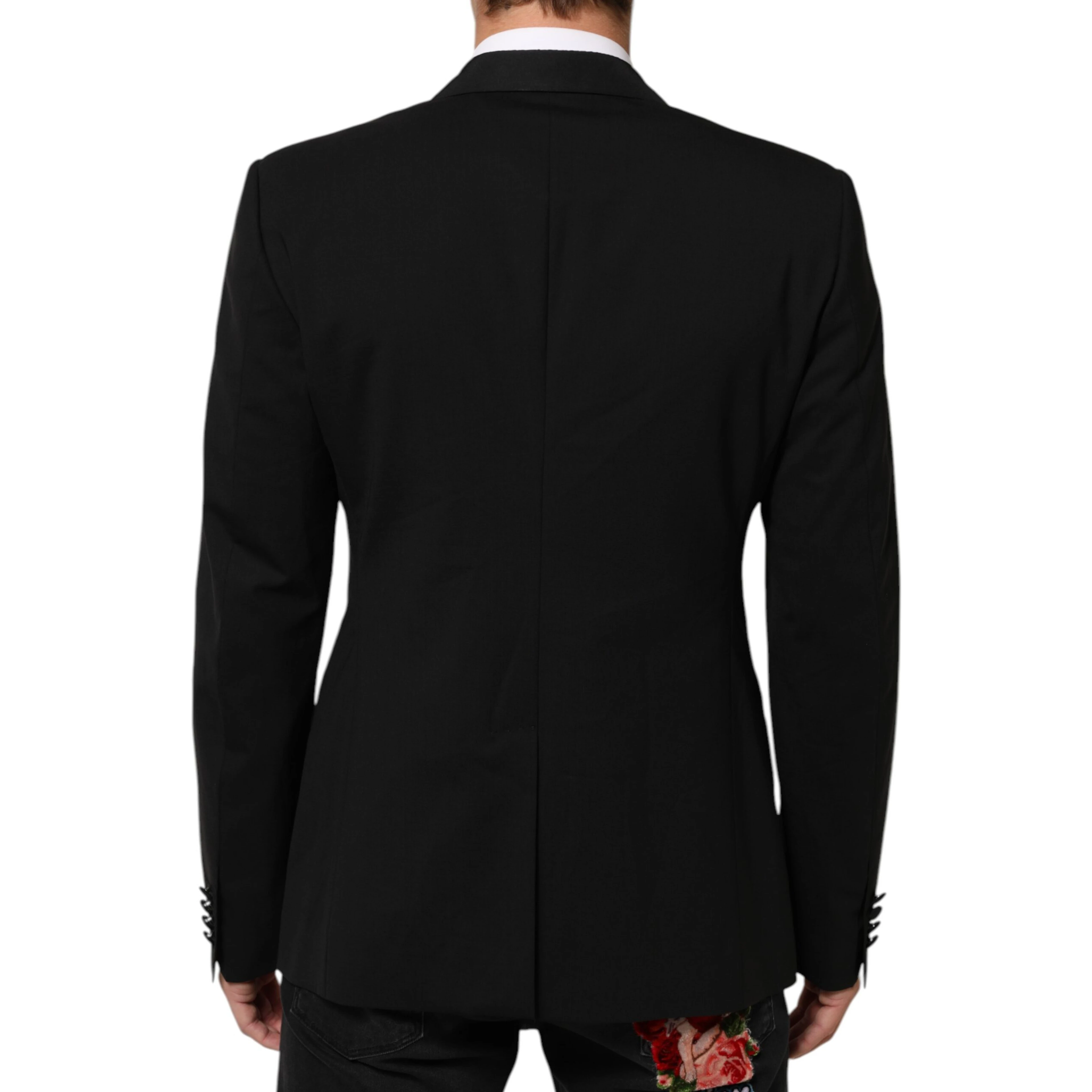 Black Wool 2 Buttons Suit Men Jacket Blazer